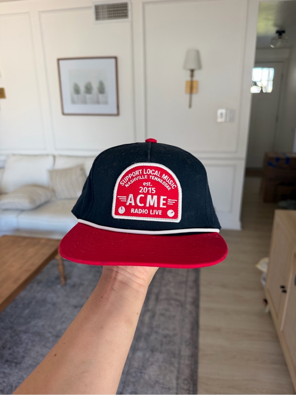 ACME Black and Red Trucker Hat with Patch